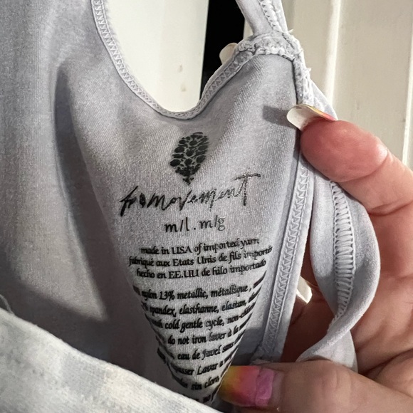 NWOT Free People Movement Good Karma Onesie Ice Grey M/L - Picture 9 of 10